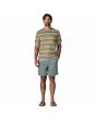 Hombre con bermudas Patagonia Nomader Volley 7in Blue Sage slim fit