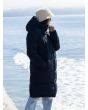 Mujer con chaqueta larga acolchada con capucha Roxy Test of Time en Negro Antracita Lifestyle