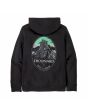 Sudadera con capucha Patagonia Chouinard Crest Uprisal negra vista trasera con gráfico de montaña