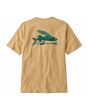 Camiseta de manga corta Patagonia Flying Fish Beige Cliffs and Coves Conifer Green para hombre 