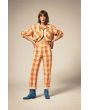 Mujer con Pantalón Brixton Bedford Pant Tangerine Gingham cintura alta