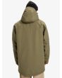 Hombre con parka impermeable con capucha Quiksilver Overcast 3K Verde posterior