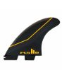 Quillas para tabla de surf FCS II JS Performance Core Carbon Tri Fins negras Medium