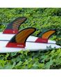 Quillas para tabla de surf Futures Rob Machado Twin Fins +1 Blackstix Bamboo Red set