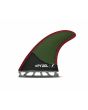 Quillas para tabla de surf Futures Pyzel Honeycomb w/Carbon Tri-Fins Talla M color verde y rojo