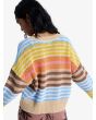 Mujer con cárdigan Roxy Cosmic Coast Stripes multicolor posterior
