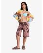 Mujer con cárdigan Roxy Cosmic Coast Stripes multicolor abierta