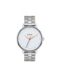 Reloj analógico sumergible Nixon Kensington color plateado, blanco y rosa dorado para mujer
