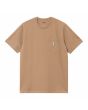 Camiseta de manga corta con bolsillo Carhartt WIP Pocket color marrón cacahuete para hombre