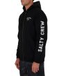Hombre con Sudadera de capucha y cremallera Salty Crew Surf Club Zip Fleece Negra lateral