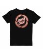 Camiseta de manga corta Santa Cruz Youth Flame Ringed Dot negro para niño/a 6-14 años