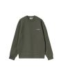 Sudadera Carhartt WIP Script Embroidery Sweatshirt Verde Opuntia con logo blanco
