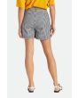 Mujer con Pantalón corto de cintura alta Brixton Victory Trouser Short negro a cuadros blancos posterior