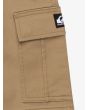 Pantalón corto cargo Quiksilver Youth Taxer en color Lead Gray detalle bolsillo