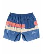 Short de natación Quiksilver Word Block Volley 15" Boy True Navy para niños de 8 a 16 años posterior