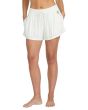 Mujer con pantalón corto de cintura elástica Volcom Sunny Daze Blanco Hueso 