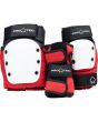 Juego de protecciones de skate infantil Pro-Tec Pads Street Gear Junior 3 Pack Open rojas, blancas y negras