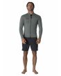 Hombre con chaqueta de neopreno Vissla Solid Sets 2mm Front Zip Jacket Moss 