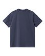  Camiseta de manga corta Carhartt WIP S/S Script Embroidery T-Shirt Air Force Blue-White para hombre posterior