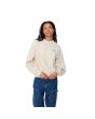 Mujer con Sudadera Carhartt WIP W' American Script Sweatshirt Moonbeam Blanca