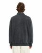 Hombre con sudadera Volcom Single Stone Quarter Zip negra lavado ácido posterior