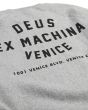 Sudadera Deus Ex Machina Venice Address Crew Grey Marle para hombre serigrafía dirección