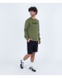 Hombre con Sudadera Hurley One and Only Seasonal Crew verde derecha