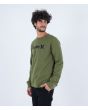 Hombre con Sudadera Hurley One and Only Seasonal Crew verde izquierda