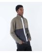 Hombre con Sudadera de forro polar con cremallera Hurley Apls Block Crew Gris y Verde derecha
