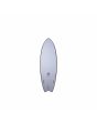 Bottom Tabla de Surf Bell Bat Hybrid 6'2'' 42L Lavanda Thruster Futures