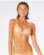 Mujer con Top de Bikini Triangular Rip Curl Classic Surf Crossback marrón