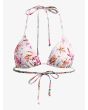 Top de bikini triangular Roxy Printed Beach Classics color White Happy Tropical Swim para mujer