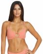 Mujer con Top de Bikini con tirantes Halter Volcom Simply Seamless X Sunset