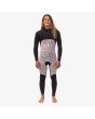 Hombre con traje de neopreno con cremallera en el pecho Vissla Seven Seas 4/3mm Negro interior