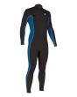 Traje de surf con cremallera en el pecho Billabong 4/3mm Absolute negro y azul para hombre derecha