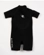 Traje de Surf de primavera con manga corta y cremallera en la espalda Rip Curl Grom Freelite 2mm negro para niño 2-6 años
