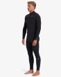 Hombre con Traje de Surf GBS con cremallera en el pecho Billabong 4/3mm Revolution Natural Negro lateral 