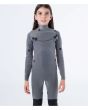 Traje de neopreno con cremallera en el pecho Hurley Kid Advant 4/3mm Negro para niño interior panel frontal
