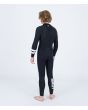 Hombre con traje de surf con cremallera en la espalda Hurley Advant 4/3mm Fullsuit Negro posterior izquierda