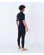 Hombre con traje de surf de manga corta y cremallera en el pecho Hurley Plus 2/2mm negro lateral