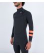 Hombre con traje de surf con cremallera en el pecho Hurley Plus 3/2mm negro grafito Chest Zip