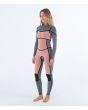Mujer con traje de surf con cremallera en el pecho Hurley Plus 4/3mm negro grafito interior lateral