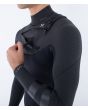 Hombre con Traje de Neopreno con cremallera en el pecho Hurley PLUS Sleeve Texture 4/3mm Negro gancho llaves
