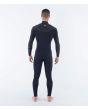 Hombre con Traje de Neopreno con cremallera en el pecho Hurley PLUS Sleeve Texture 4/3mm Negro posterior