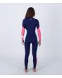 Mujer con Traje de Neopreno con cremallera en el pecho Hurley Woman Advant 4/3mm azul y rosa posterior