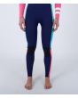 Mujer con Traje de Neopreno con cremallera en el pecho Hurley Woman Advant 4/3mm azul y rosa rodilleras