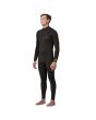 Hombre con traje de surf con cremallera frontal Patagonia R3 Yulex Regulator Negro izquierda