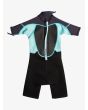 Traje de Surf de primavera con manga corta y cremallera en la espalda Quiksilver Kids Prologue 2/2mm negro y azul para niño 2-7 años posterior