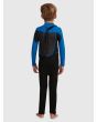 Traje de surf con cremallera en la espalda Quiksilver Kids Prologue 3/2mm Negro y Azul para niños de 2 a 7 años posterior