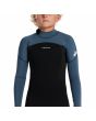 Niño con Traje de Neopreno con cremallera en la espalda Quiksilver Boy Prologue 4/3mm Negro y Azul pecho